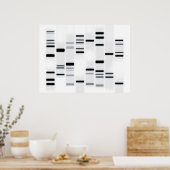 DNA-Code Schwarz auf Weiß Poster (Küche)
