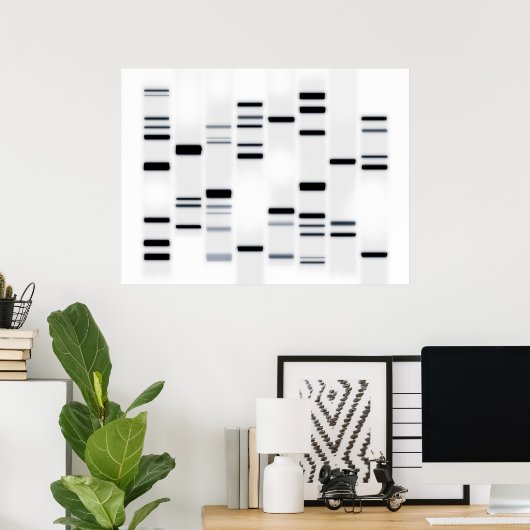 DNA-Code Schwarz auf Weiß Poster (Heimbüro)