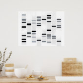 DNA-Code Schwarz auf Weiß Poster (Küche)