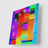 DNA der Farbe Quadratische Wanduhr (Winkel)