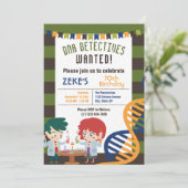 DNA Detectives Science Labrador Birthday Party Einladung (Stehend Vorderseite)