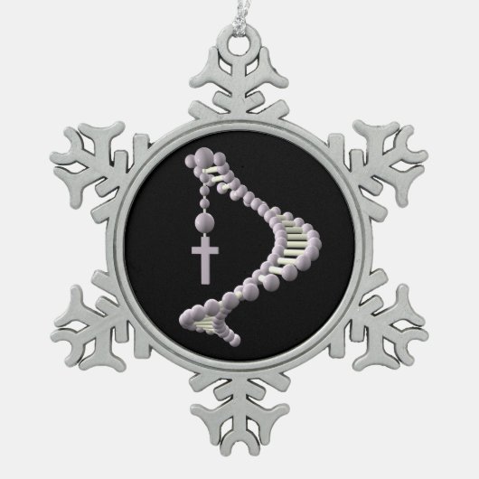 DNA: Directed Evolution Schneeflocken Zinn-Ornament (Vorderseite)