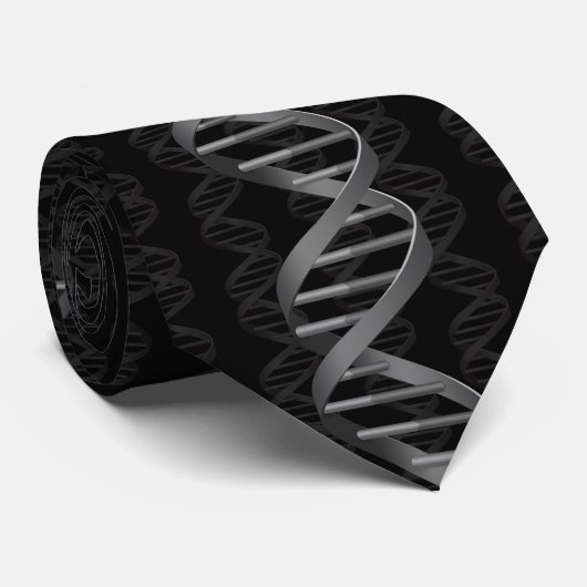 DNA Double Helix Black Krawatte (Gerollt)