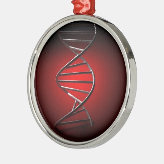 DNA Double Helix Silbernes Ornament (Links)