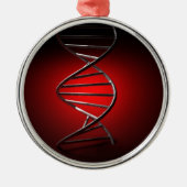 DNA Double Helix Silbernes Ornament (Vorne)