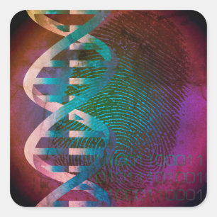 DNA-Fingerabdruck-Kunst Medizinische Wissenschaft Quadratischer Aufkleber