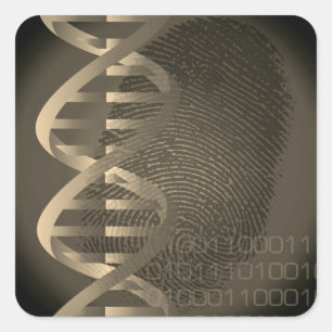 DNA Fingerabdruck Vintage Quadratischer Aufkleber