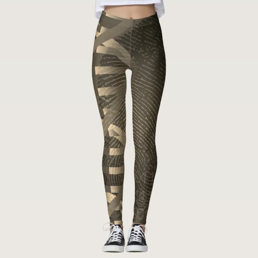 DNA Fingerprint ID Vintag Medizin Leggings (Vorderseite)