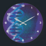 DNA Fingerprint Medizin Große Wanduhr<br><div class="desc">Ein cooles,  trendiges und amüsantes medizinisch-wissenschaftlich-inspiriertes Design. Das ideale Geschenk für alle Ärzte,  Krankenschwestern,  Naturwissenschaftler,  Naturwissenschaftler,  Labrador-Techniker,  Naturwissenschaftler,  kurz,  alle Wissenschaftsfreaks in Ihrem Leben (und das schließt Sie ein)! Design: Science Geekness© unter http://www.zazzle.com/sciencegeekness*</div>