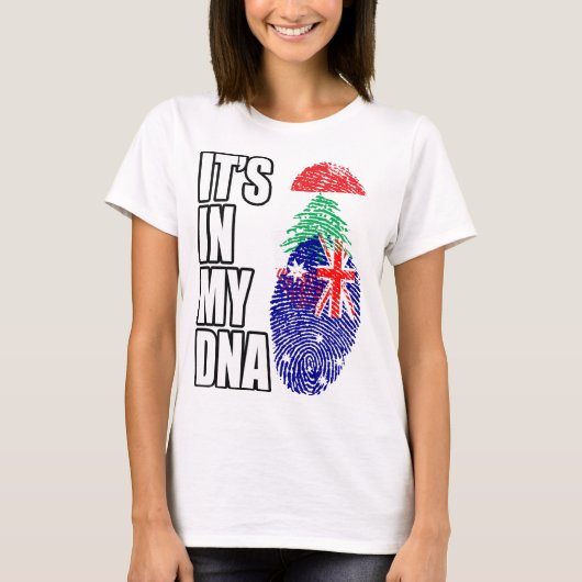 DNA-Flag des libanesischen und australischen Mix H T-Shirt (Vorderseite)