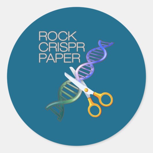 Dna Funny Rock Paper Crispr Genetic Science Race Runder Aufkleber (Vorderseite)