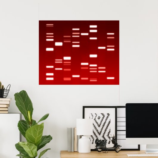 DNA Genetic Code Red Poster (Heimbüro)