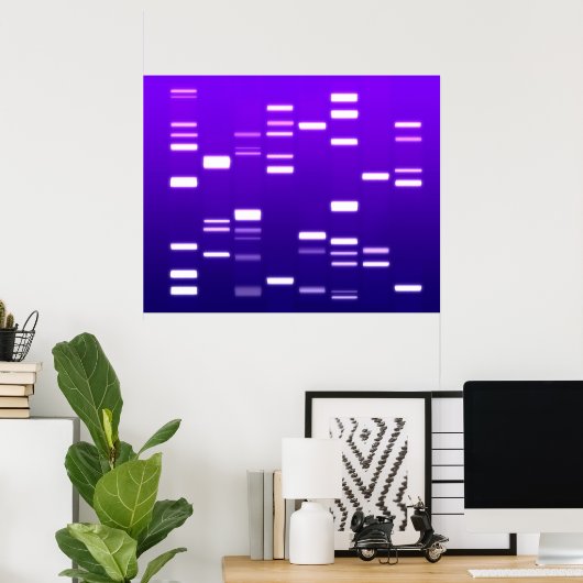 DNA-Genetik-Code Lila Poster (Heimbüro)