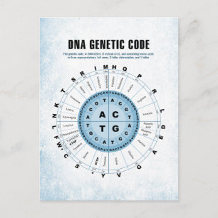 DNA Genetische Codetabelle Postkarte