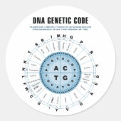 DNA Genetische Codetabelle Runder Aufkleber (Vorderseite)