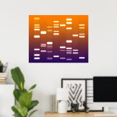 DNA Genetischer Code Orange Blue Poster (Heimbüro)