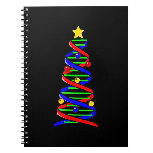 DNA Helix Christmas Tree Life Science Biologie Notizblock (Vorderseite)
