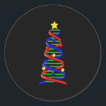 DNA Helix Christmas Tree Life Science Biologie Runder Aufkleber<br><div class="desc">DNA Helix Christmas Tree Life Science Biologie</div>