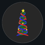DNA Helix Christmas Tree Life Science Biologie Runder Aufkleber<br><div class="desc">DNA Helix Christmas Tree Life Science Biologie</div>
