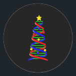 DNA Helix Christmas Tree Life Science Biologie Runder Aufkleber<br><div class="desc">DNA Helix Christmas Tree Life Science Biologie</div>