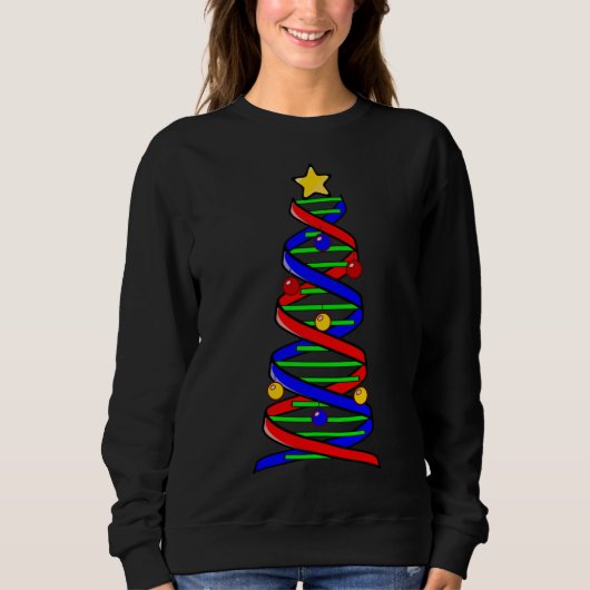 DNA Helix Christmas Tree Life Science Biology Teac Sweatshirt (Vorderseite)