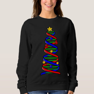 DNA Helix Christmas Tree Life Science Biology Teac Sweatshirt