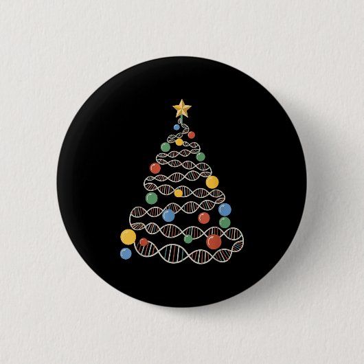 Dna Helix Christmas Tree Scientist Biology Science Button (Vorderseite)