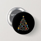Dna Helix Christmas Tree Scientist Biology Science Button (Vorne & Hinten)