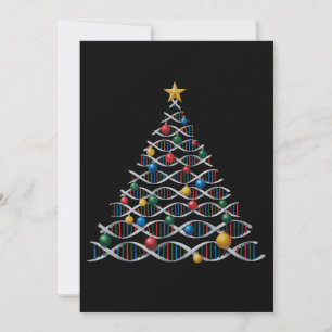 DNA-Helix-Weihnachtsbaum Biologie Naturwissenschaf Einladung