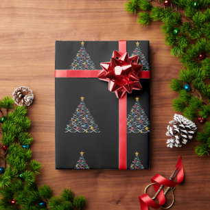 DNA-Helix-Weihnachtsbaum Biologie Naturwissenschaf Geschenkpapier