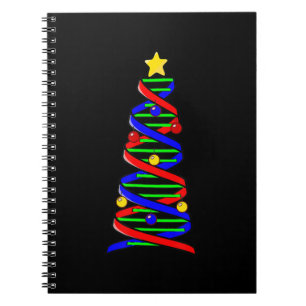 DNA Helix Weihnachtsbaum Life Science Biologie Notizblock