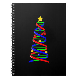 DNA Helix Weihnachtsbaum Life Science Biologie Notizblock