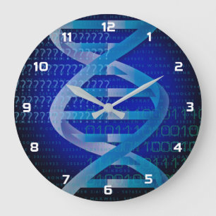 DNA-ID Blau Wissenschaft Große Wanduhr