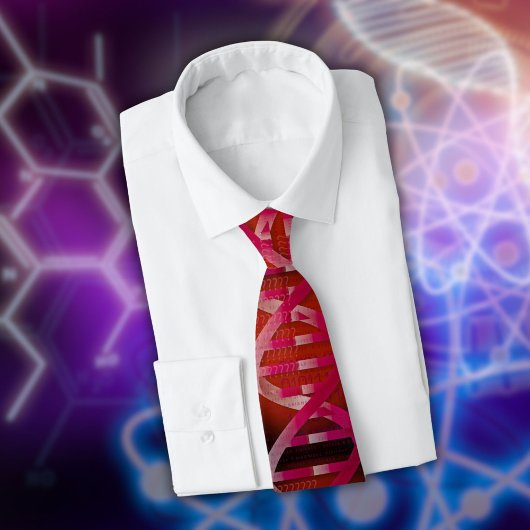 DNA ID Red Medical Science Geek Neck Tie Krawatte