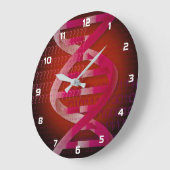 DNA ID Red Medical Science Große Wanduhr (Winkel)