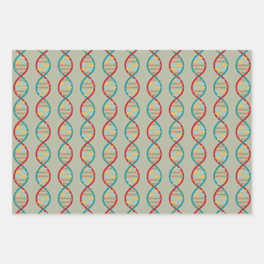  DNA Mitte des Jahrhunderts Moderne STEM-Biolog Geschenkpapier Set (Vorderseite 2)