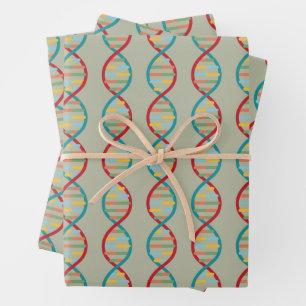 ​ ​ DNA Mitte des Jahrhunderts Moderne STEM-Biolog Geschenkpapier Set