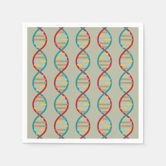  DNA Mitte des Jahrhunderts Moderne STEM-Biolog Serviette (Vorderseite)