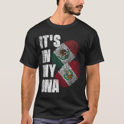 DNA-Mix-Flag in Mexiko und Peru T-Shirt (Vorderseite)