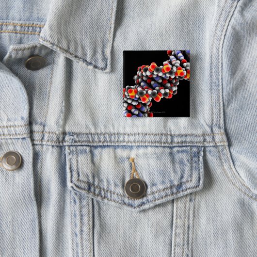 DNA-Molekül. Molekulares DNA-Modell Button (Beispiel)