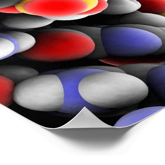 DNA-Molekül. Molekulares DNA-Modell Poster (Ecke)