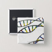 DNA-Moleküle (Desoxyribonukleinsäure). Button (Vorne & Hinten)
