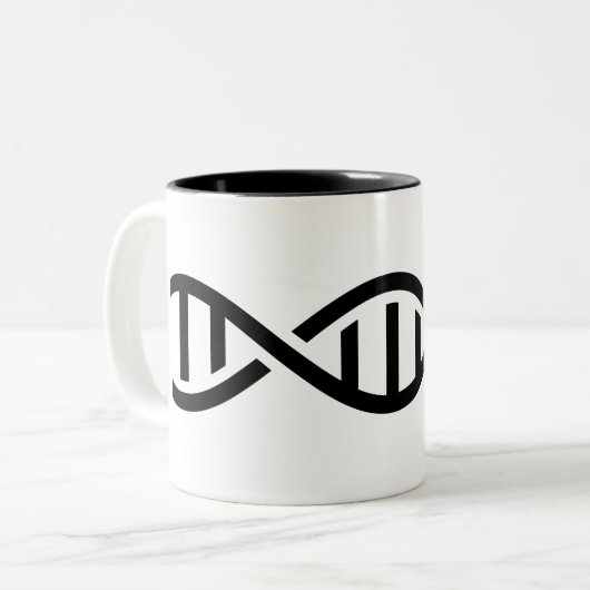 DNA-Piktogramm-Tasse Zweifarbige Tasse (Vorderseite Links)