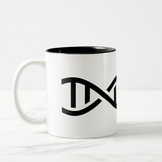 DNA-Piktogramm-Tasse Zweifarbige Tasse (Links)