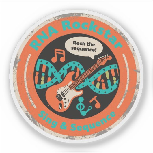 DNA Rocker Jammin" mit dem Genom Aufkleber (Vorderseite)