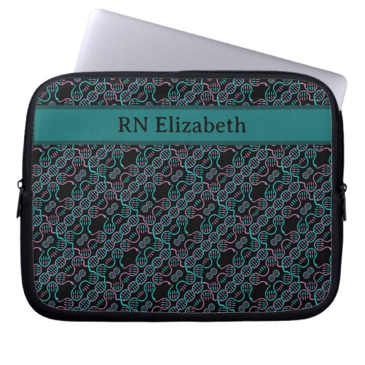 DNA Snake Chasing Schwanz Pattern Nurname Laptopschutzhülle (Vorderseite)