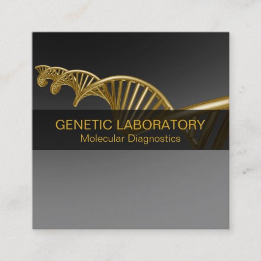 DNA Strand Professional Medical Gold Luxury Quadratische Visitenkarte (Vorderseite)