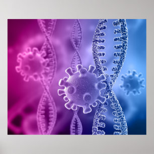 DNA-Strand- und Viruszellposter Poster