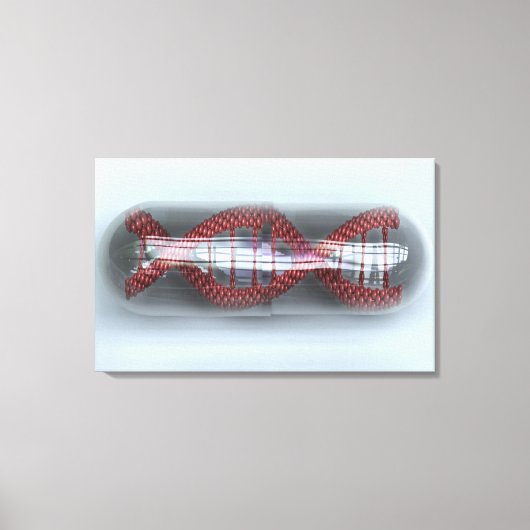 DNA-Strang in einer Kapsel Leinwanddruck (Vorderseite)