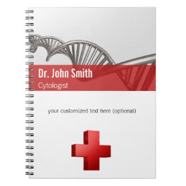 DNA-Strang-Kreuz der beruflichen Medizinwissenscha Notizblock